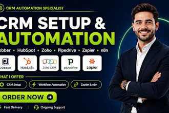 setup jobber hubspot zoho crm pipedrive close io zapier n8n automation crm setup