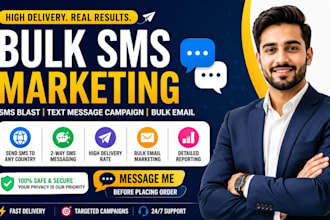 send  bulk sms marketing, text message campaign, sms blast and bulk email