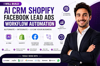 build ai CRM shopify facebook lead ads make com automation and  workflow
