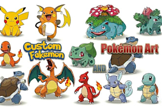 draw you with your favorite pokemon with my unique art style