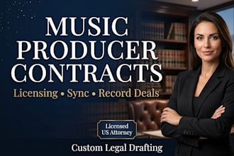 draft music producer contracts and licensing agreements as a US attorney