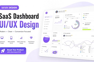 do design saas dashboard UI UX web app in figma