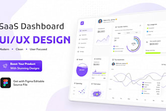 do design saas dashboard UI UX web app in figma