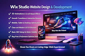 transfer develop design wix studio website 3d animation scrolling effect