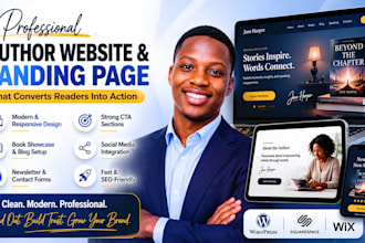 build author website,books website,, landing pages that convert