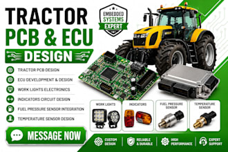design tractor pcb ecu work lights indicators fuel  pressure temperature sensor