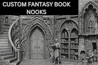 design custom 3d printable stl props, booknook, miniatures and dioramas