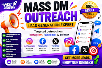targeted mass dm outreach on instagram facebook and twitter for lead generation
