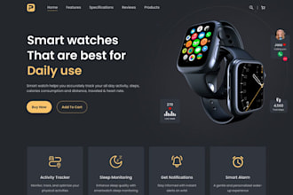 design smartwatch and smart ring website for wearable tech brands