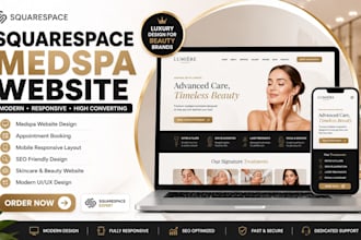 design squarespace medspa website or medical spa website