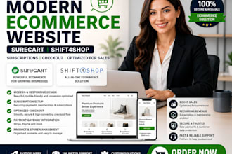 design modern surecart shift4shop ecommerce website subscriptions checkout setup