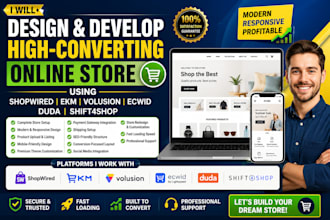 create shopwired ekm volusion ecwid duda shirt4shop product website store design