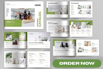 design product catalog, brochure for hair salon, spa, skincare cosmetics brands