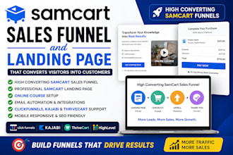 create high converting samcart sales funnel and landing page