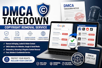prepare evidence and dmca notices for content removal