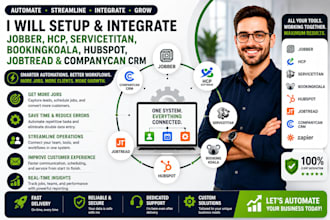 setup jobber hcp servicetitan bookingkoala hubspot jobtread companycan crm