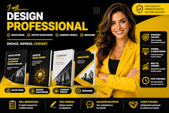 design professional white paper crypto white paper company profile and brochure