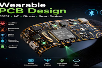 design wearable electronics, smartwatch fitness tracker, esp32 sensor, cloth pcb