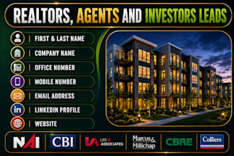provide real estate agent, realtor and investor lists