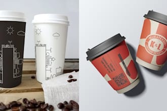 professional mug design paper cup tumbler design
