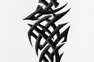 custom an abstract black tattoo design