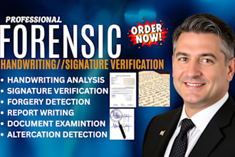 do forensic handwriting, signature verification with company forensic report