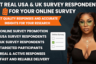 get real usa and uk online survey respondent to fill your survey