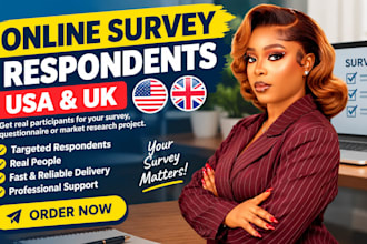 recruit real USA and UK survey respondents for your online survey