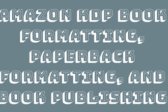 amazon KDP book formatting, paperback formatting, and book publishing