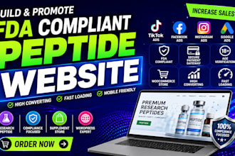 run tiktok ads, facebook or ig ads for peptide website, peptide payment gateway