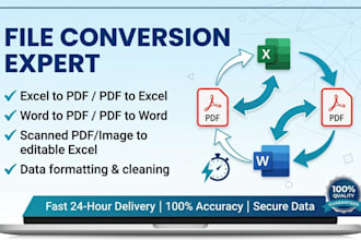 convert PDF to excel, excel to PDF, and word document conversion