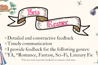 beta read and provide feedback on your story