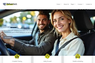 build squarespace driving school landing page website training service website