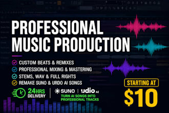 create custom beats remix remaster produce professional backing tracks any genre