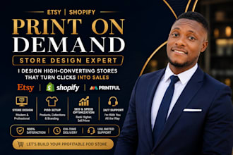 design etsy shopify print on demand, printify pod dropshipping store