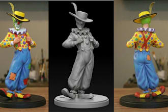 convert 2d image to stylized 3d character model printable figure for printing