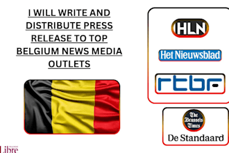 write and distribute press release to top belgium news media outlets