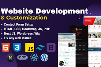 build responsive website, setup form, fix web issues