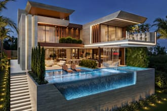 design amazing 3d architectural real estate building,marmoset toolbag, concept
