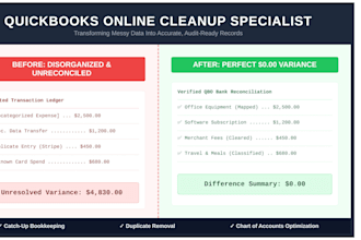 do quickbooks online bookkeeping, historical cleanup, and financial statements