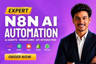 setup powerful n8n ai agent, automation workflow, API integration, zapier n8n