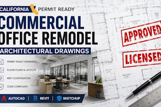 commercial architectural drawings for office remodel projects in california
