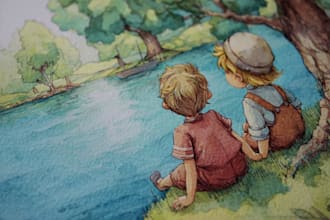illustrate whimsical children story book illustration