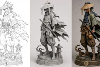 convert 2d image to 3d model photo to 3d toy stl file for 3d printing