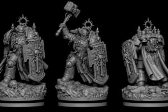 sculpt 3d tabletop warhammer figurines, 3d dnd warhammer miniature character