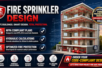 do fire sprinkler, plumbing layout drawings and calculations