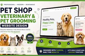 design custom pet shop website veterinary website pet grooming website