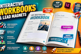 design interactive adobe indesign lead magnets and workbooks for authors