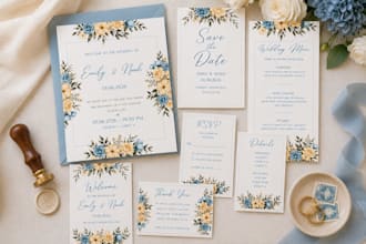 design your elegant custom digital wedding invitation suite