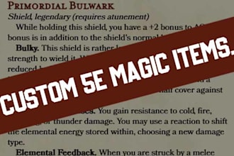 create custom 5e compatible magic items tailored to your campaign